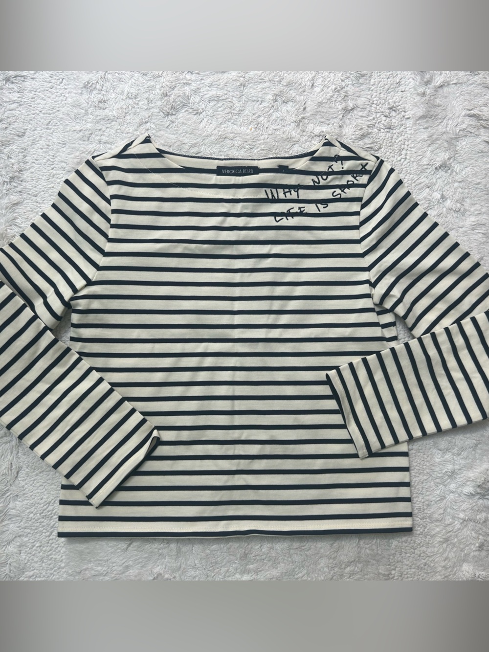 NWT Veronica Beard limited edition hovey embroidered stripe top - Picture 7 of 10